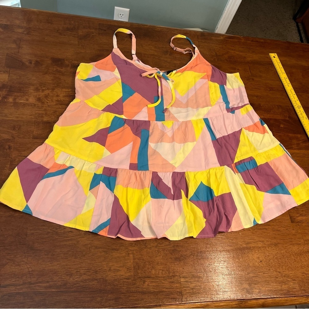 Torrid Colorful Geometric tank top yellow pink size 1 or XL/XXL